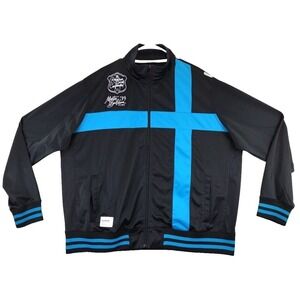 Rocawear Men Track Jacket Black Blue Master Builders Established 1999 Zip Up 3XL